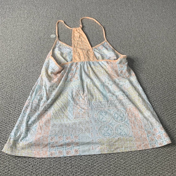 Ink + Ivy Womens Tank Top Size Large White/Orange Floral Sleeveless Racerback‎ - Picture 4 of 9